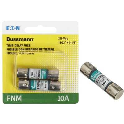 Bussmann 10A Fusetron FNM Cartridge General Purpose Time Delay Cartridge Fuse (2-Pack)