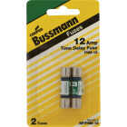 Bussmann 12A Fusetron FNM Cartridge General Purpose Time Delay Cartridge Fuse (2-Pack) Image 1