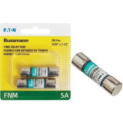 Bussmann 5A Fusetron FNM Cartridge General Purpose Time Delay Cartridge Fuse (2-Pack)