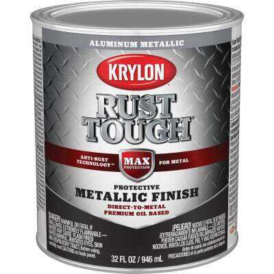 Krylon Rust Tough Oil-Based Gloss Rust Control Enamel, Aluminum, 1 Qt.