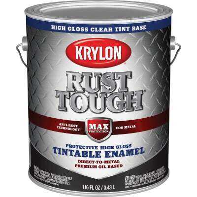 Krylon Rust Tough  Oil-Based Gloss  Rust Control Enamel, Clear Base, 1 Gal.
