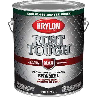 Krylon Rust Tough  Oil-Based Gloss Rust Control Enamel, Hunter Green, 1 Gal.
